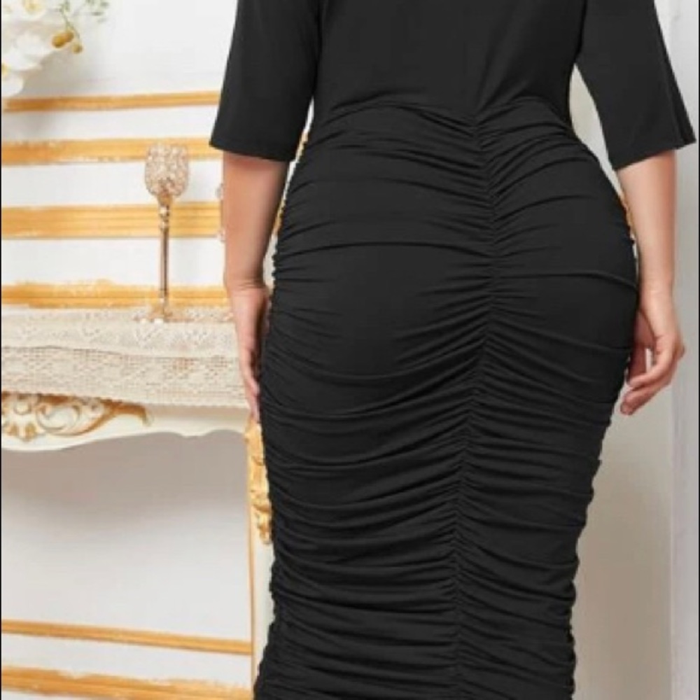 Black midi dress